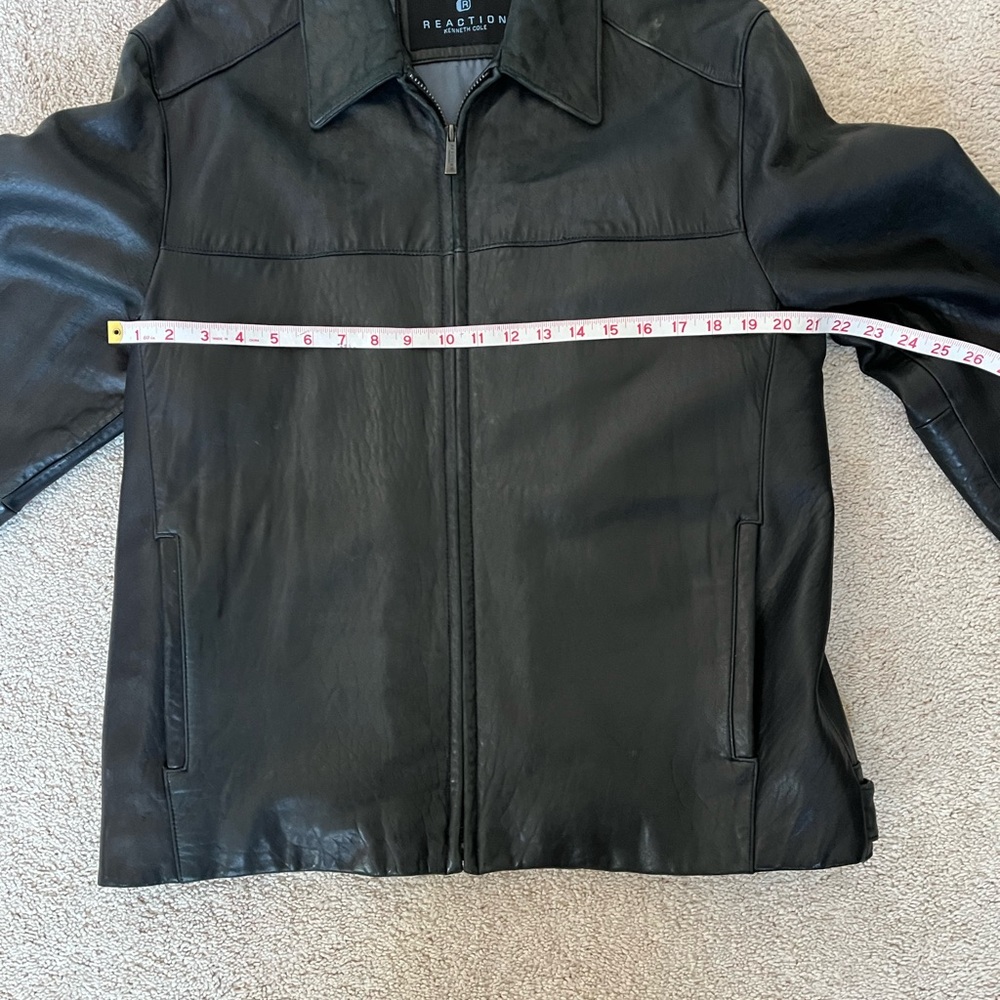 Kenneth Cole Reaction Classic Men's Black Leather Jacket Size L - Picture 11 of 12